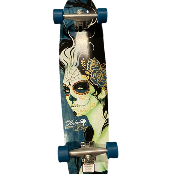 VNT Arbor Sylvia Ji  Bamboo Bug Art Skateboard~Sugar Skull Street Art Design - Picture 1 of 12
